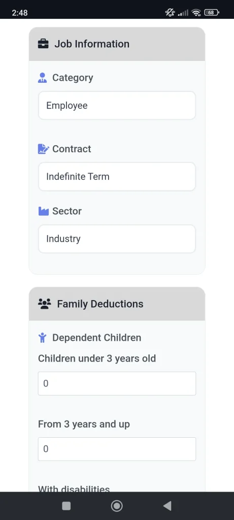 Inserisci le informazioni sul tuo lavoro